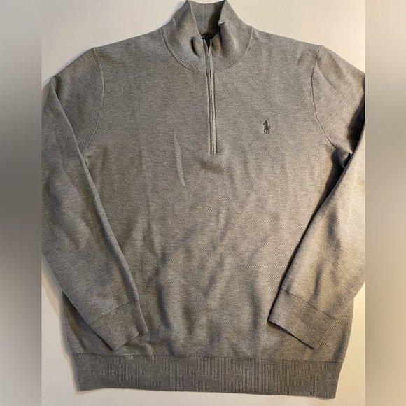 NWOT Polo Ralph Lauren Pima Waffle Half Zip Sweater - Picture 2 of 3